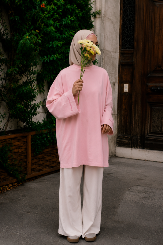 T-shirt modeste rose clair